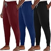 Casuallined 3 Pack Mens Cotton Sleepwear Pajamas Pants with Pockets, Soft Drawstring Lounge Bottoms Pjs for Men