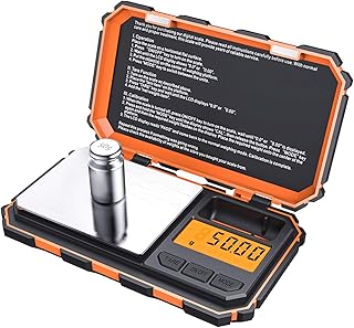 Brifit Feinwaage, Digitale Taschenwaage 200g/ 0,01 g Digitalwaage, Grammwaage, Goldwaage, Münzwaage, mit EIN 50g Edelstahl Kalibriergewicht, Kontrastreiches LCD, Tara Funktion, Auto aus Funtion
