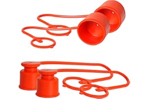 SIGNITE 2 Set, 1/2 Skid Steer attachments Flat Face Tractor Hydraulic Coupler Male Dust Cap and Female Plug Cover,ISO 16028 Hydraulic Quick Disconnects Port Plug Fittings (Red)