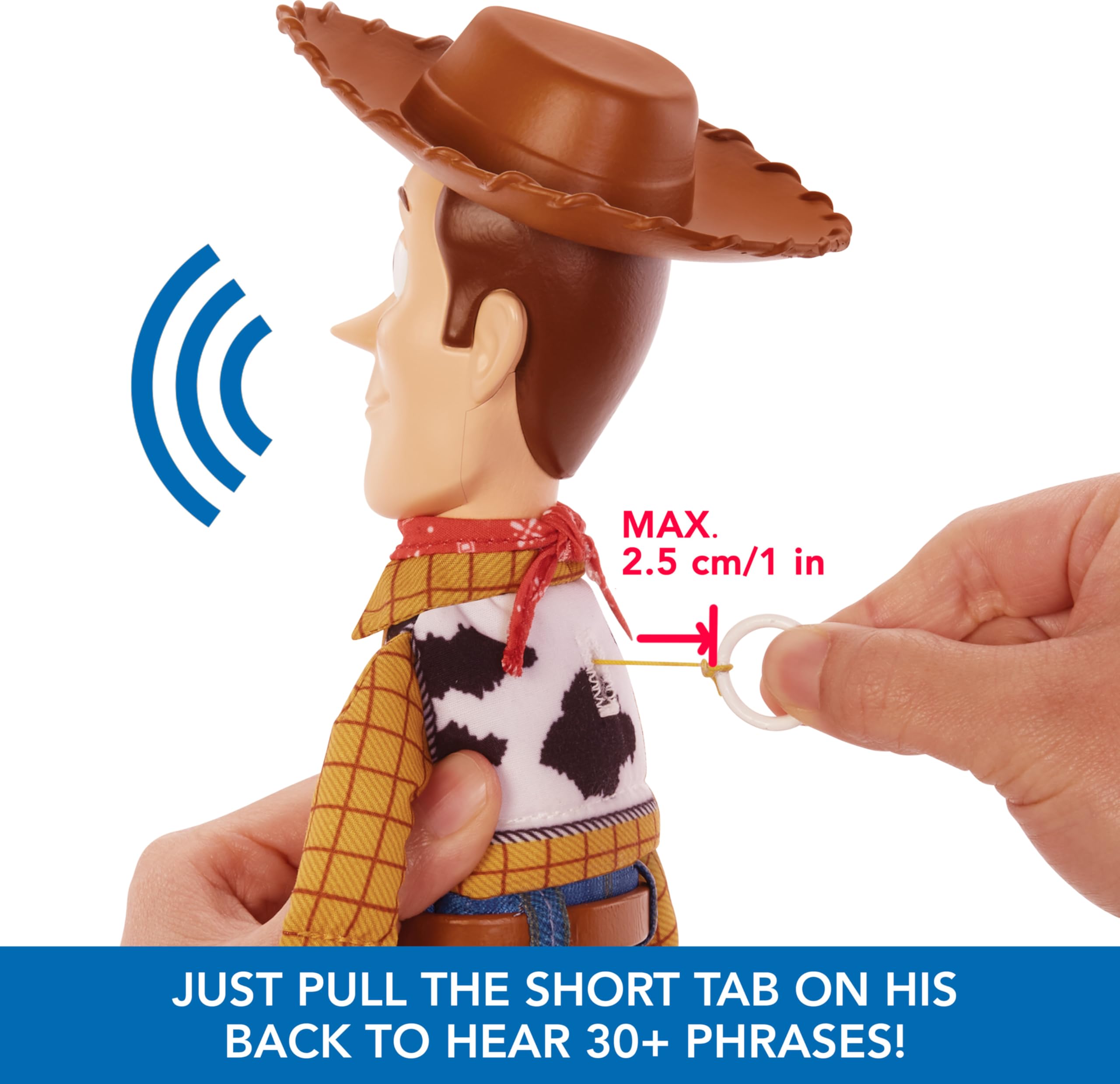 Mattel Disney Pixar Toy Story Talking Woody Action Figure & Accessory, Roundup Fun 12-inch Collectible with 30+ Sounds & Phrases