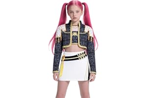 Enccfoeo Demon Cosplay Hunters Pop Singer Costume Kids Golden 3-14Y Girls Toddler Halloween Costumes Stage Performance Outfit