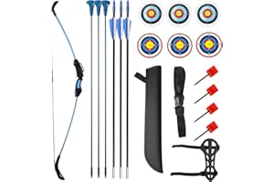 Moyujian Children's Bow and Arrow Adjustable LBS Detachable recurve Bow is a Gift for Teenagers Aged 5 to 15. Enjoy Archery Interaction with Children and Leave a Wonderful time