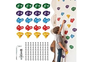 SREHRLY 20 PCS Rock Climbing Holds for Kids, Large Climbing Holds Adult Rock Wall Holds Climbing Rock Wall Grips for Indoor and Outdoor Playground Play Set with Hardware