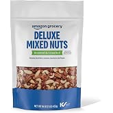 Amazon Grocery, Deluxe Mixed Nuts, Roasted &amp; Unsalted, 16 Oz