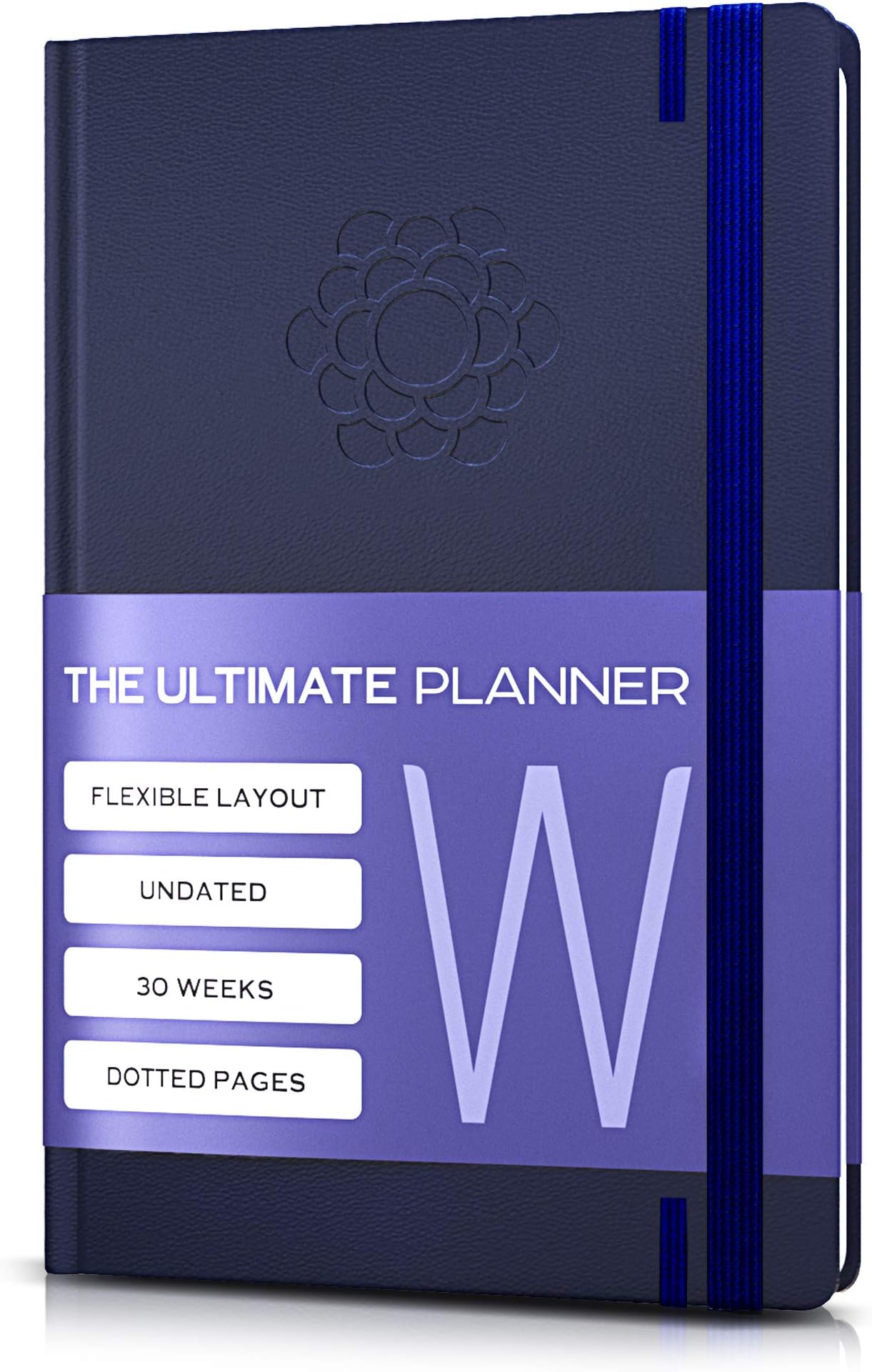 Bullet Planner w/Pen Holder | 30 Weeks | Undated Daily & Weekly Agenda Planner, Organizer, Monthly Calendar | 67 Blank Dotted Pages