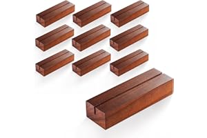 Tidita 10 pcs Acacia Wood Place Card Holder - Wooden Acrylic Sign Holder Table Decor - Picture Display Stands, Centerpieces T