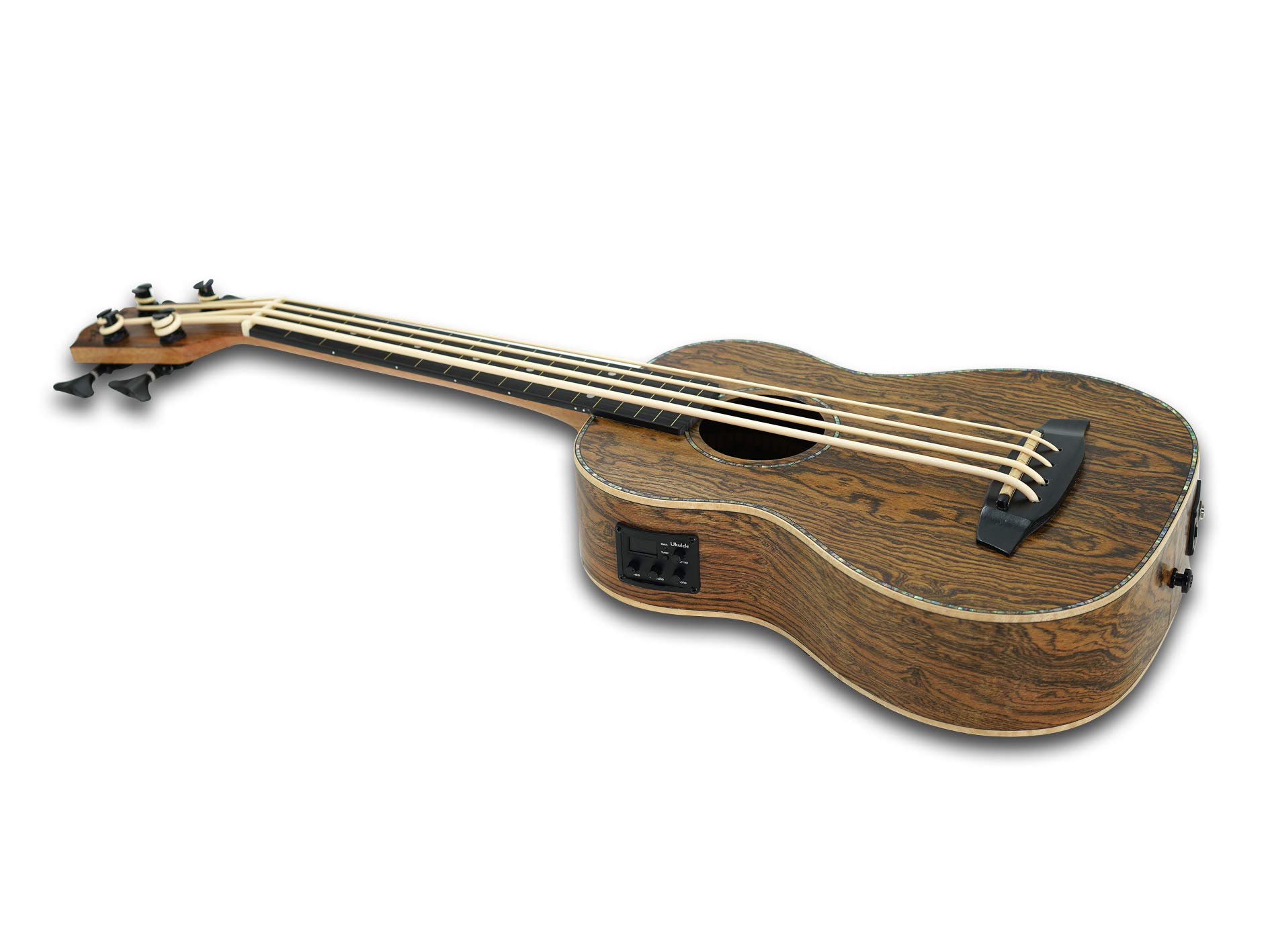 30" Fretless Electric Acoustic Ukulele Bass, satin Butterfly wood Body
