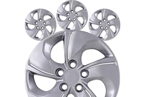 AUTOFREE 15” Hubcaps for 2013-2015 Honda Civic Sedan, 2013 Honda Civic Coupe, Steel Wheels - Set of 4, Bolt-on Design, Silver Lacquer Wheel Rim Covers, PP Material, 15-Inch Silver Lacquer