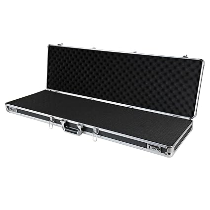 HMF 14405-02 Alu Waffenkoffer, Gewehrkoffer mit Zahlenschloss und Rasterschaumstoff, 117 x 12 x 36 cm