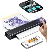 Phomemo M08F Plus Touchscreen Tattoo Stencil Printer, Bluetooth, Thermal | AI Smart App, HD Printing, Compatible with Phone/Tablet/PC, 10Pcs Premium Transfer Paper, for Advanced Tattoo Artist, Black