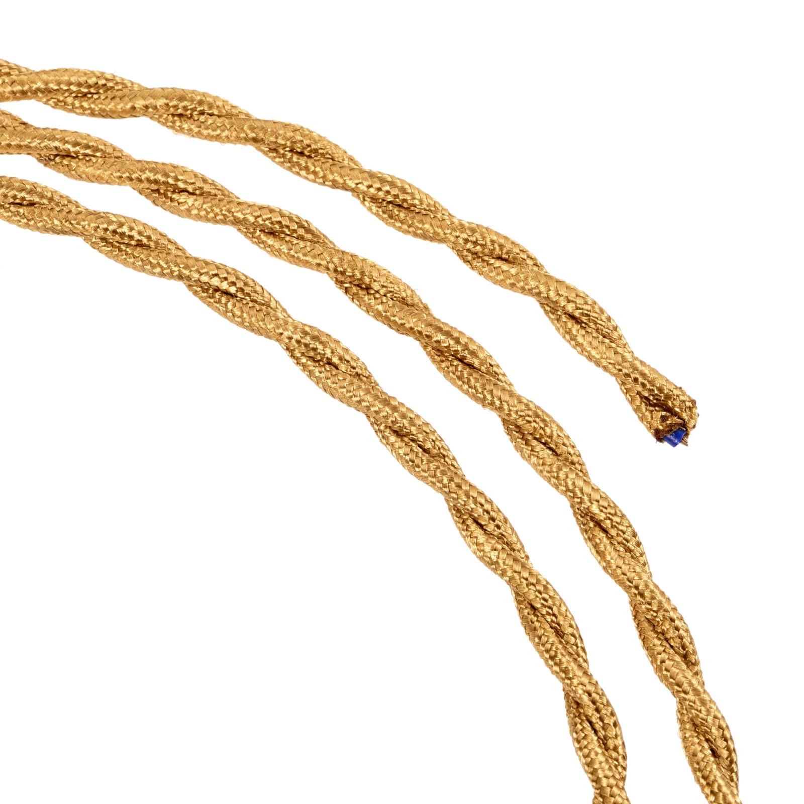 YOKIVE Twisted Cloth Covered Wire, Vintage Cloth Covered Wire DIY Fabric Lamp Cord, Insulation and Durable Use, Great for Home, Restaurants (Gold Tone, 5M)