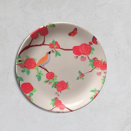 Cyahi - Whistling Birds - Wall Plates Ceramic Decor with Hook for Hanging. 7 Diameter