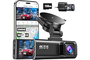 REDTIGER F7NP 4K Dual Dash Cam Front and Rear, STARVIS 2 Sensor, 128GB Card Included, 5.8GHz WiFi-20MB/s Fast Downloads, 3.18