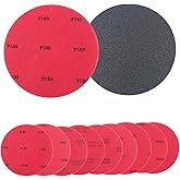 BRAVER LEMON 9 Piece Bowling Ball Resurfacing Kit with Sanding Pads Grit 180 400 500 800 1200 2000 2500 3000 5000, for Surface Cleaning, Polishing and Maintenance Bowling Sanding Pads