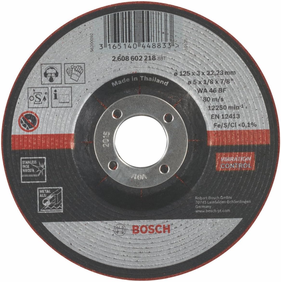 Bosch 1x PRO Flexible Longlife Grinding Disc for Small Angle Grinder and Bore 22.23 mm (for Steel Stainless steel