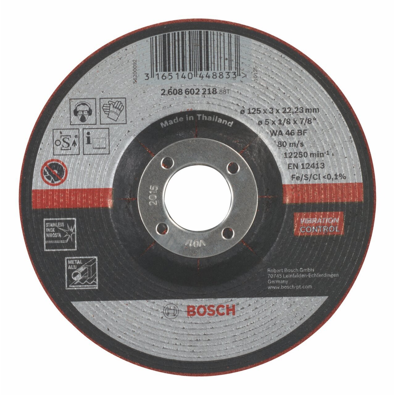 Bosch 1x PRO Flexible Longlife Grinding Disc for Small Angle Grinder and Bore 22.23 mm (for Steel, Stainless steel, Ø 125 mm, Professional Accessory Small Angle Grinder)