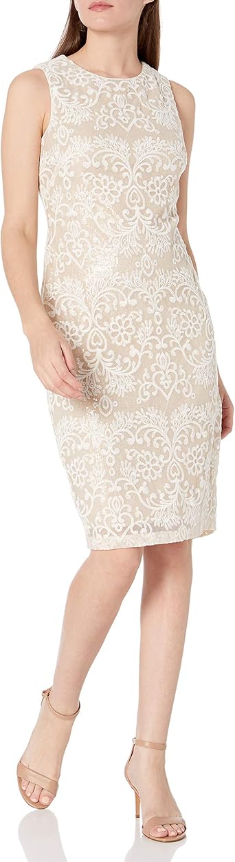 eliza j sleeveless lace sheath dress