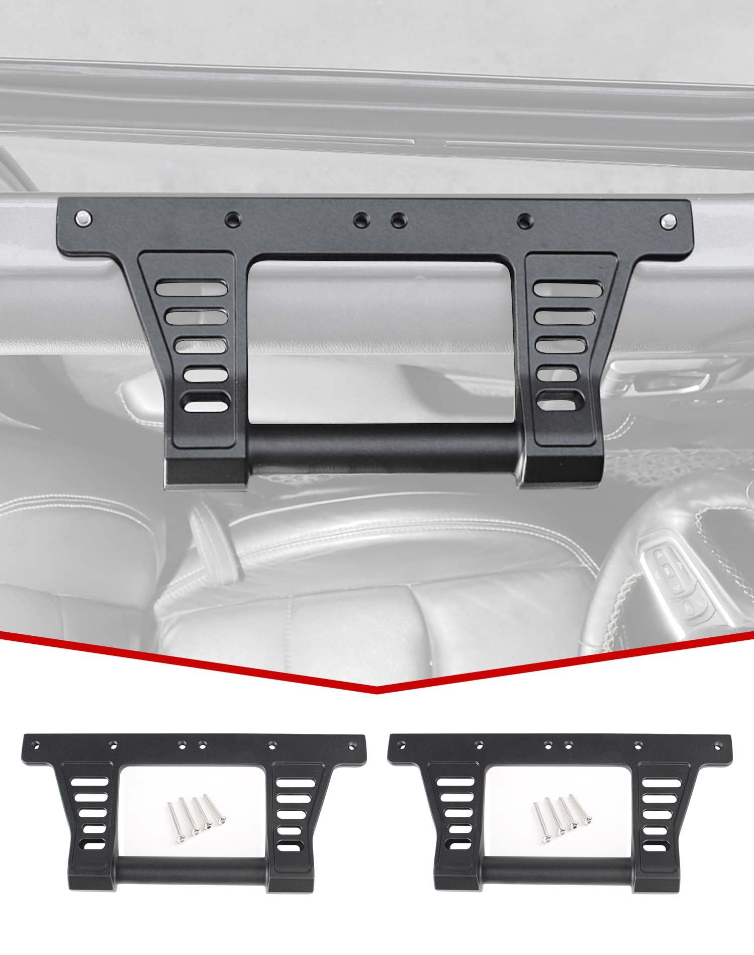 Photo 1 of JeCar Grab Handles Aluminum Alloy Roll Bar Handles Interior Accessories Compatible with Jeep Wrangler 2018-2023 JL JLU & 2020-2023 Gladiator JT Truck, 1 Pair
