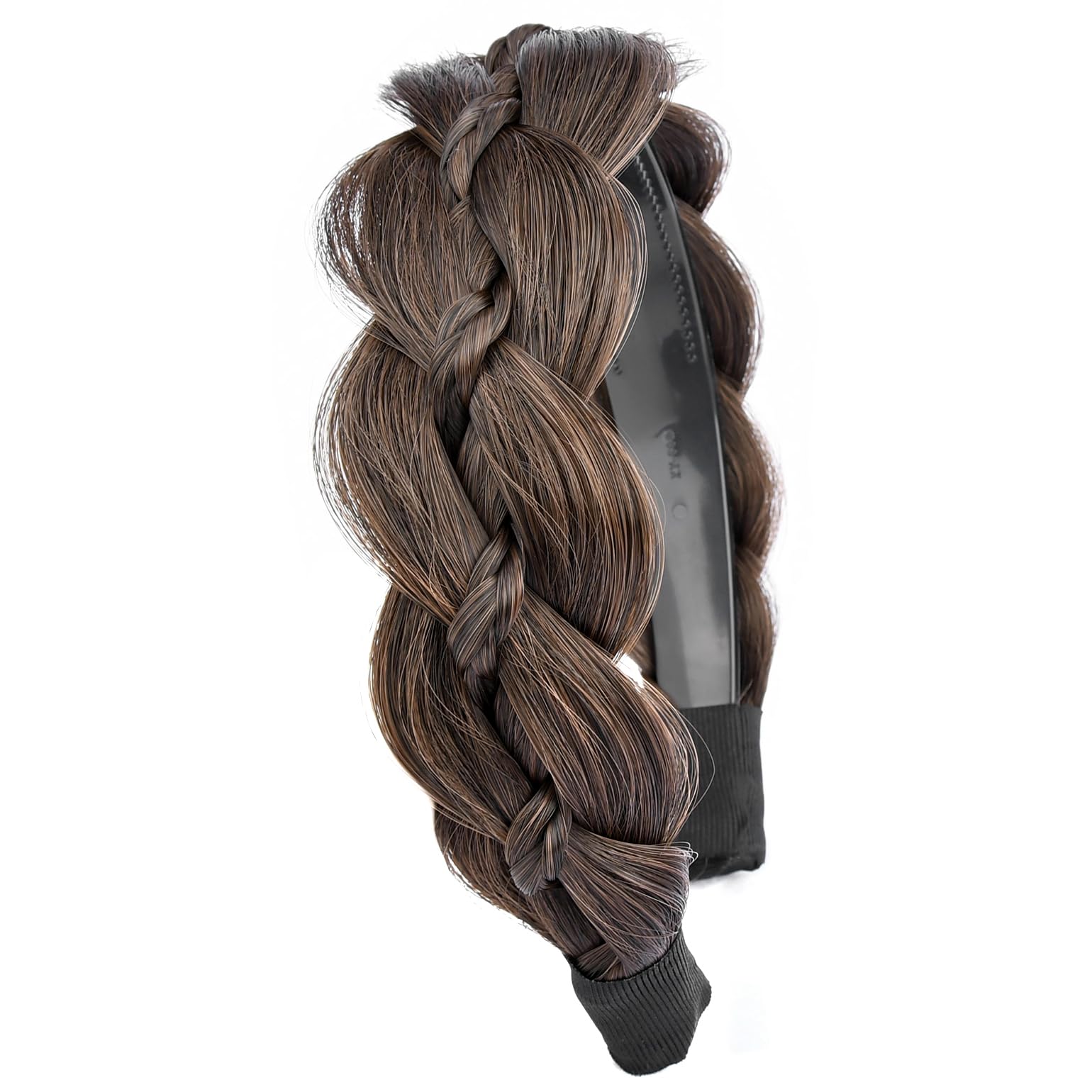 Bobiya Plaited Hair Tooth Braid Wide Braided Headband (Copper Brown, One Size)
