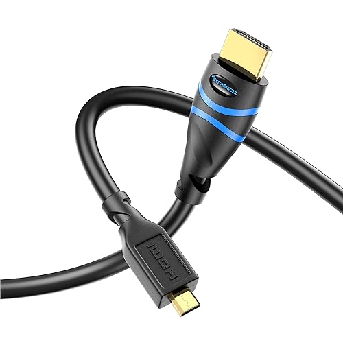 BlueRigger Micro HDMI to HDMI Cable (6FT, 4K@60Hz HDR, Male to