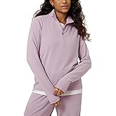 ODODOS Women's Stretch Fleece Half-Zip Sweatshirts – Ultra Soft Cozy Warm Long Sleeve Mock Neck Pullover Tops