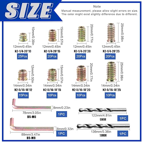 304 Stainless Steel M4 M5 M6 M8 Hex Socket Drive Insert Nuts Threaded For Wood Furniture Metric
