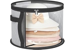 CZBZYMYYY Oversized Clear Hat Organizer Bag for Travel and Storage, Ultra-large Capacity Caps Cowboy Hat Organizer for Closet With Handles, Hat Box Storage for Women & Men (Grey)