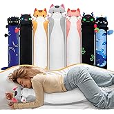 Mewaii Long Cat Plush Kids Body Pillow, 20 Inch Cute Gray Cat Stuffed Animals Soft Plushies, Kitten Kawaii Plush Throw Pillow Doll Toy Gift for Girlfriend