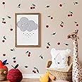 Cherry Peel and Stick Kitchen Wall Decals - Cherries & Green Leaf Wall Stickers for Living Room, Bedroom & Nursery Decor