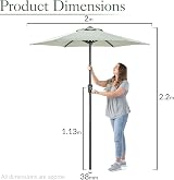 Christow Garden Parasol Umbrella 2.4m Steel Crank Wind Up Sun Shade view 7
