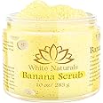 Organic Banana Body Scrub, Moisturizing and Exfoliating Salt Face & Body Scrub, Fights Stretch Marks, Fine Lines, Pure Exfoliator for Skin Care and Refresh Feeling