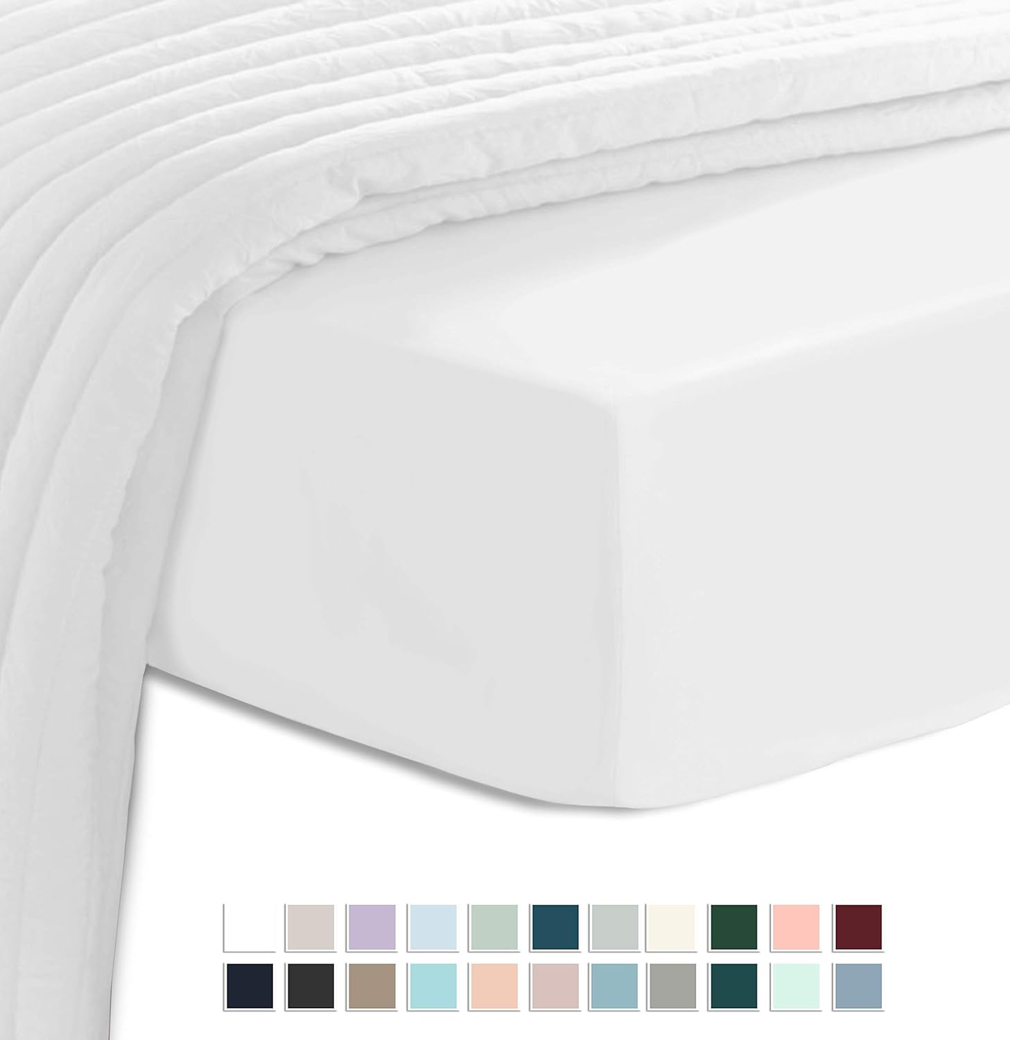 Luxurious 800 Thread Count Cotton 100 x 200 cm Fitted Sheet White, 100