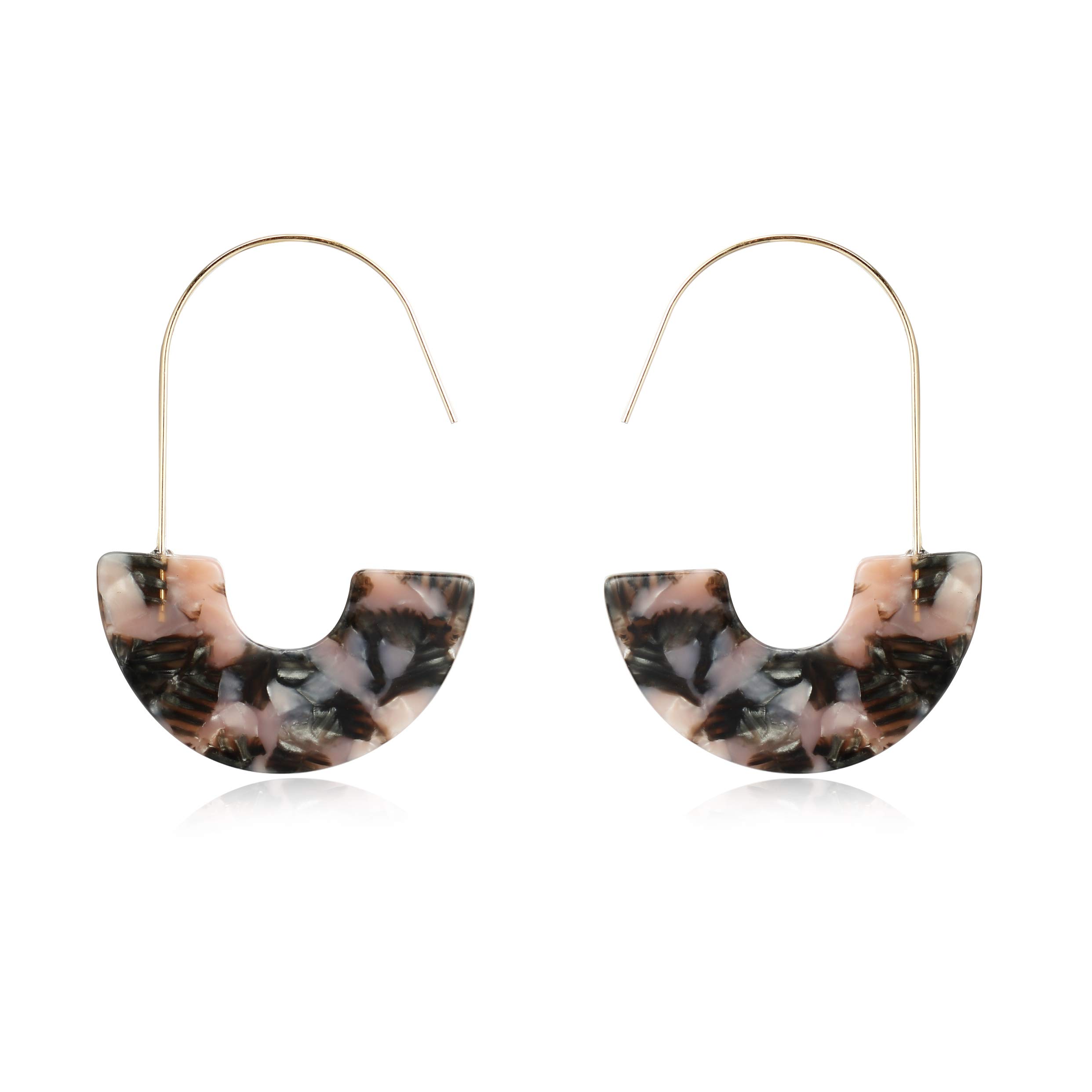 MVCOLEDY Acrylic Earrings Bohemian Style Drop Dangle Earrings Resin Earrings for Women Fashion Jewelry (Floral)