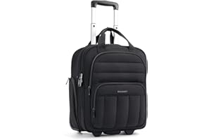 BAGSMART Small Underseat Carry on Luggage with Wheels, 16-inch Under Seat Luggage, Lightweight Travel Luggage Travel Suitcase for Women, Personal Item Bag, Black