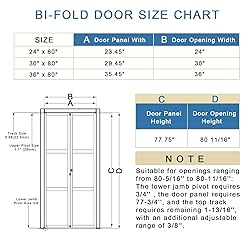 WIN STELLAR Bifold 72" x 80" 3-Panel Frosted Glass