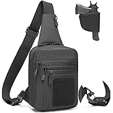 VTACOUTV Concealed Carry Gun Bag for Men & Women, Sling Pistol Bag for Handguns CCW Shoulder Bag Tactical Crossbody Chest Pack Range Bags with Holster