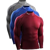 NELEUS Men's Compression Shirts Dry Fit Long Sleeve Mock Neck Shirts