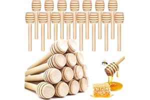 IAXSEE 40pcs Wooden Honey Dipper Sticks,3 Inch Honey Dip Sticks Honey Spoons for Honey Serving Food Grade Natural Wooden Dipper Perfect for Weddings Parties Gifts and Home Use