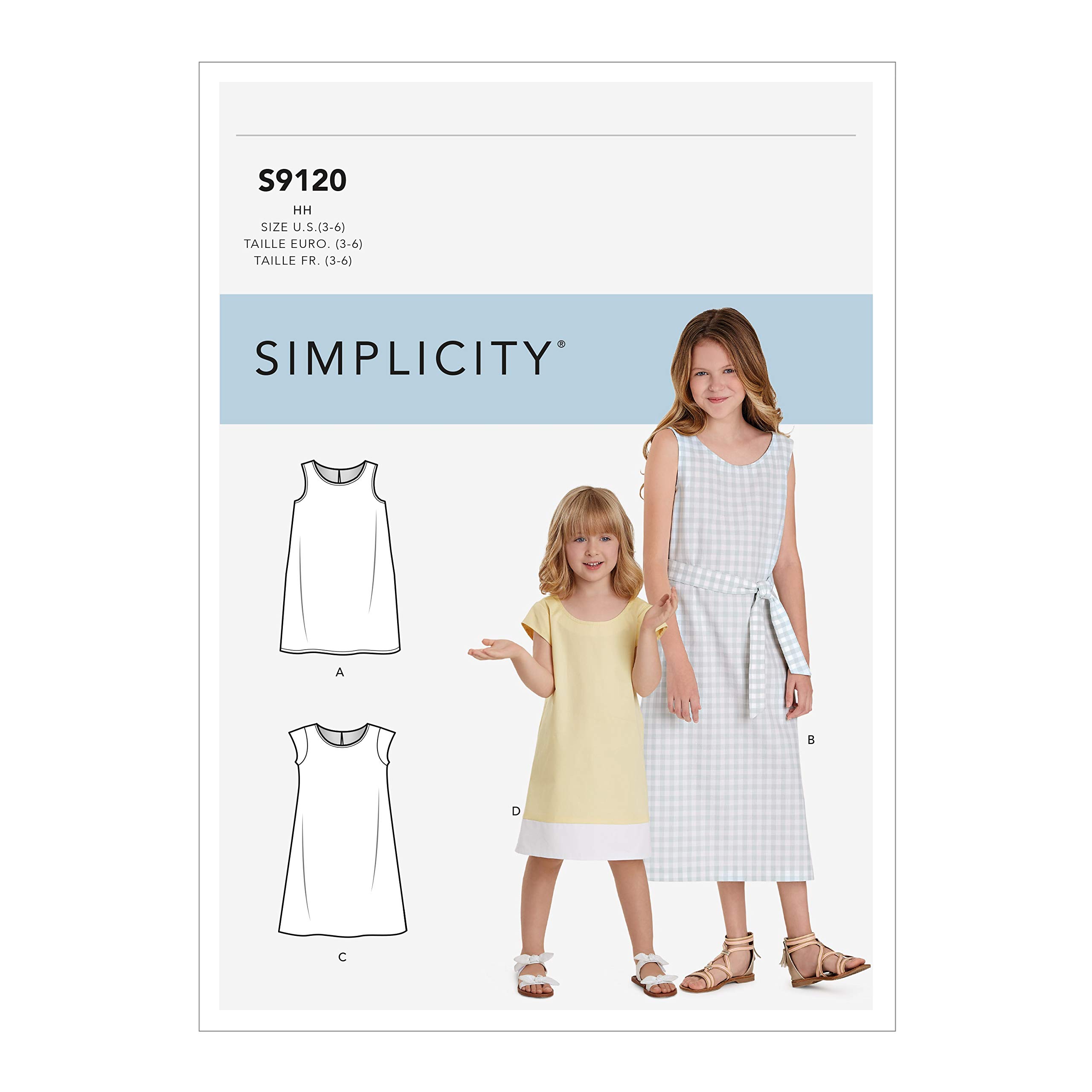 Simplicity Sewing Pattern Children's & Girls' Dresses, Various, K5 (7-8-10-12-14), SS9120K5