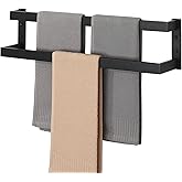 Alise Double Towel Bar, 24" Towel Racks for Bathroom Wall Mounted SUS304 Stainless Steel, Heavy Duty Bathroom Towel Holder, Quick Drying Towel Hanger, Matte Black