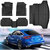 Floor Mats & Cargo Liner Fit for 2022-2026 Honda Civic Hatchback Sport/EX-L/LX - Original All Weather TPE Floor Liners Trunk Mat Civic Hatchback Accessories Cargo Tray (Not for Hybrid/Sport Touring)