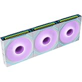 Lian Li UNI Fan SL-INF Flex 120mm Reverse Blade ARGB Fan, 3 Pack, Controller Included, White (12RSLIN1F3W)