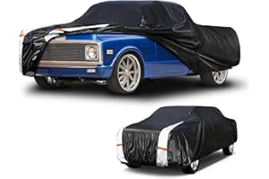 Cotryvox 10-Layer Truck Cover Waterproof All Weather. Full Outdoor Pickup Truck Covers for Most Regular Cab Short Box Ford F100 Chevy C10 S10 Ram 150 250. (Length Up to 210 inch) M