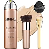 QIUFSSE Magic Minerals Airbrush Foundation Makeup,Silk Flawless Airbrush Makeup,Waterproof Foundation for Older Women,Teenagers,Middle-aged,Full Coverage Foundation for Smooth Nude Finish (03 Nude)