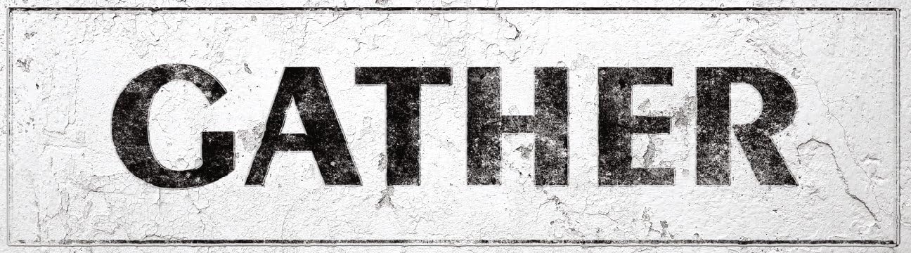 iCandy Combat Gather Sign Rustic Farmhouse Country Kitchen with Vintage Shabby Chic On 5x18 Aluminum