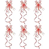 PATIKIL 2.4-inch Chiffon Pull Bows, 40 Pack Present Wrapping String Ribbon Decorative Bow Tie for Wedding Party Birthday, Red