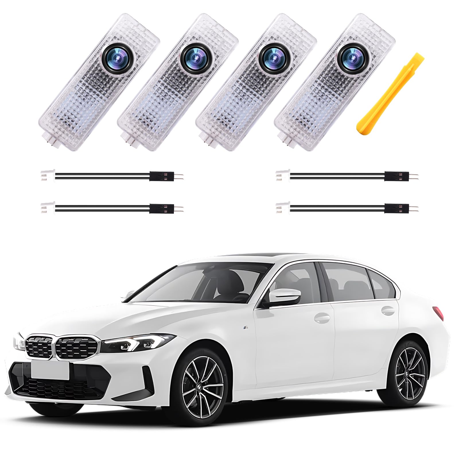 Photo 1 of 4PC Car Door Light Projector, Customized Logo Door LED Lights Compatible with 1/2/3/4/5/6/7/X/Z/M/GT Series B Car Accessories