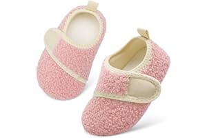 Scurtain Toddler Warm Winter House Slippers Baby Boys Girls Indoor Home Slippers Cozy Lightweight Non-Slip Shoes For Infant Kids Plush Linned