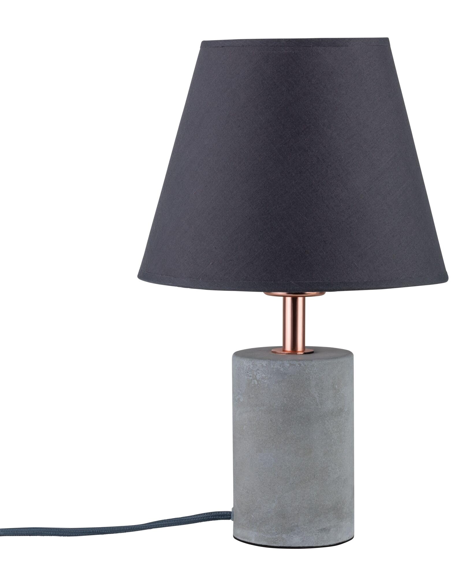 Paulmann 79622 Neordic TEM Table luminaire max. 1x20W Table lamp for E27 Lamps Bedside lamp Grey/Copper 230V Fabric/Concrete/Metal Without lamp