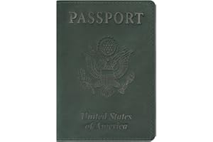 AGBIADD RFID Blocking Passport Holder Travel Wallet Genuine Leather Passport Case Cover Travel Document Organizer (Green)